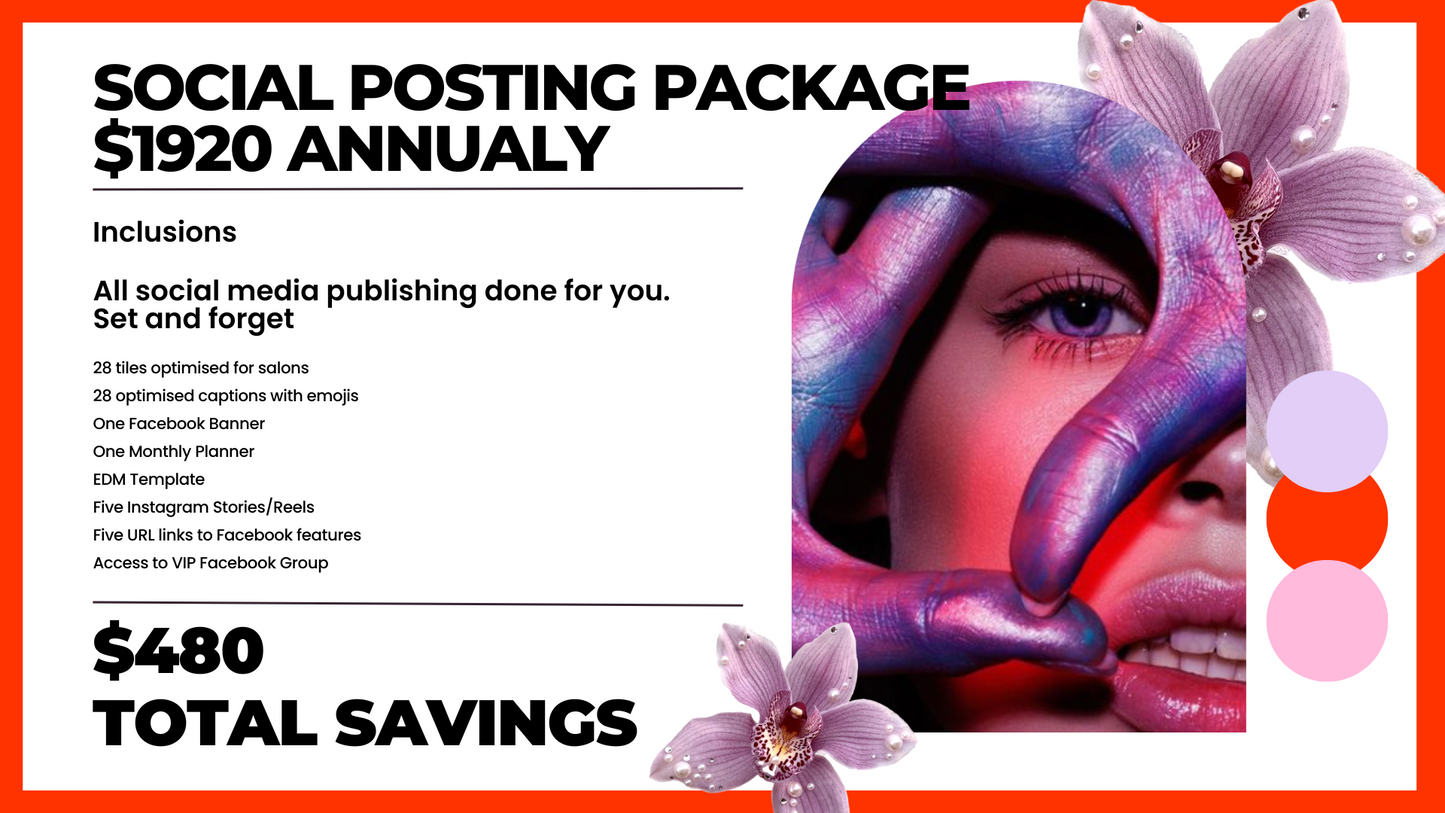 $50 per week social media package including publishing