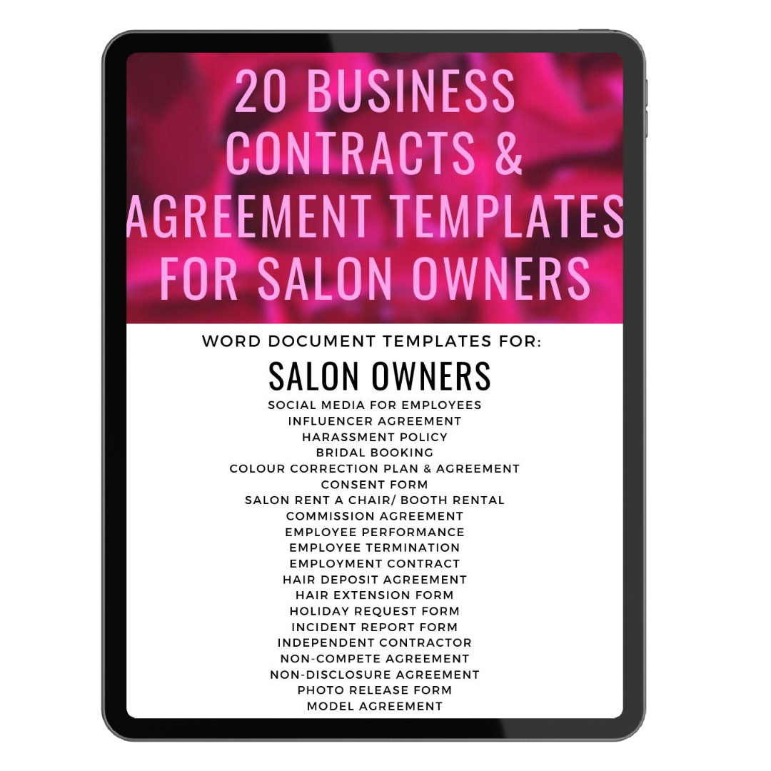 20 Business Contracts & Agreement Templates for Salon Owners