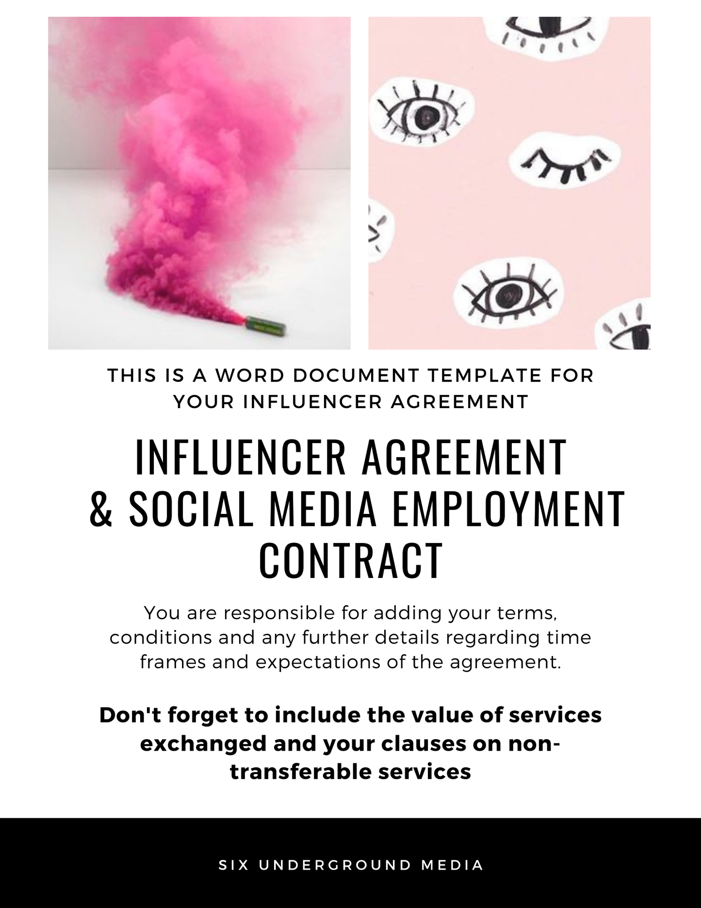 Bundle | Influencer Agreement X Social Media Employment Template