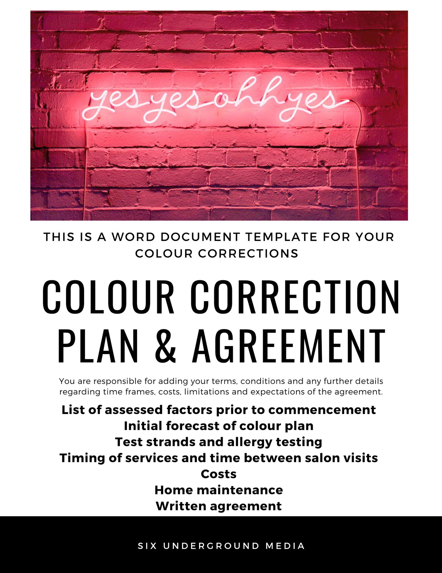 Colour Correction Plan & Agreement