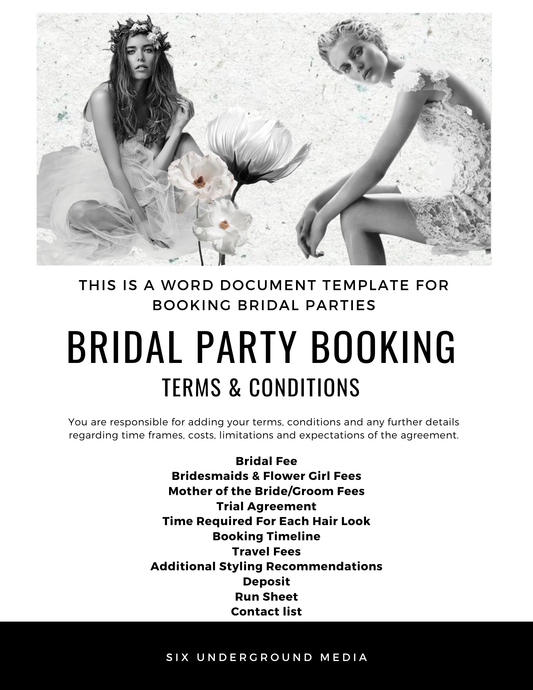 Bridal Booking Agreement - NOW AVAILABLE