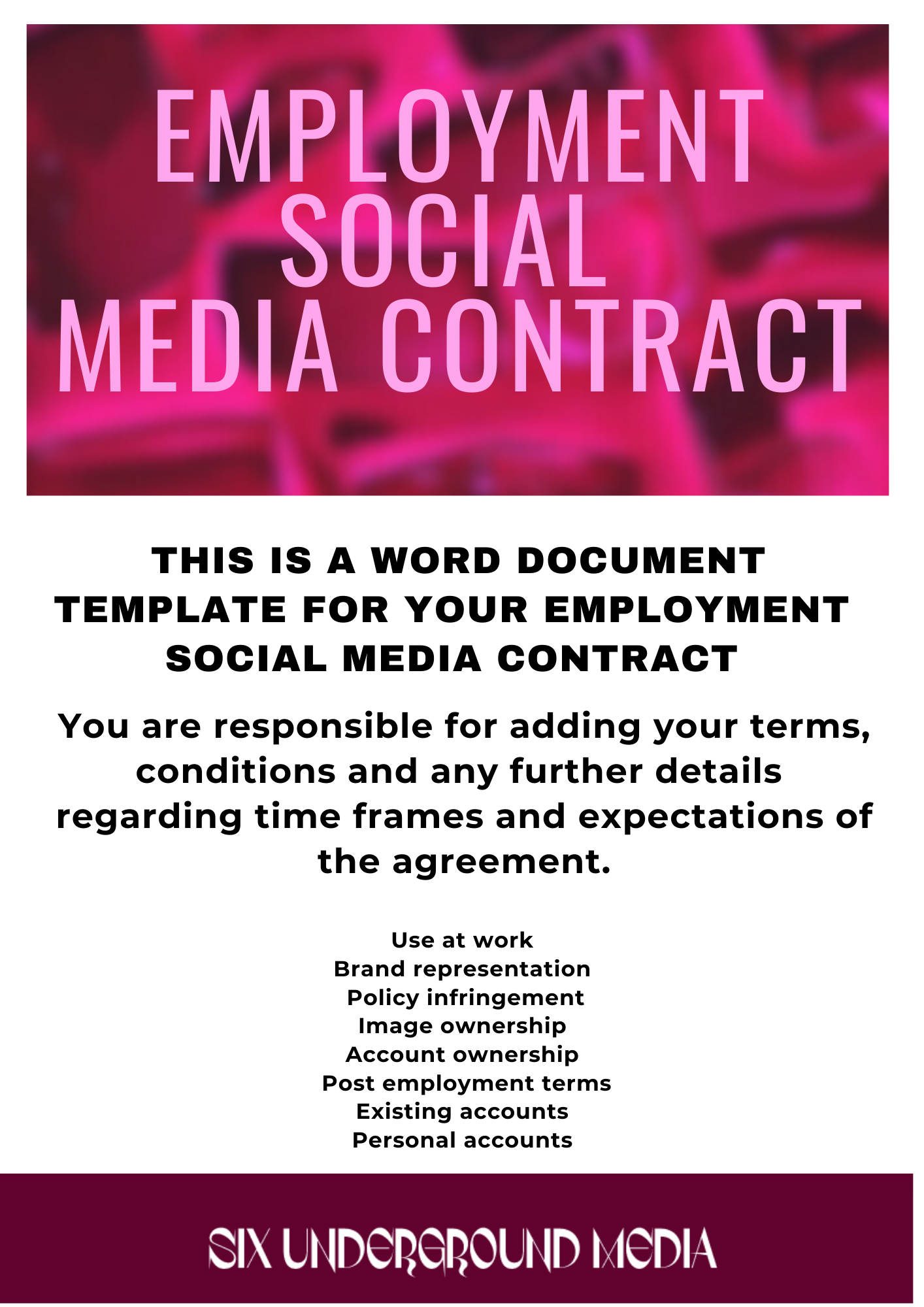 Bundle | Influencer Agreement X Social Media Employment Template