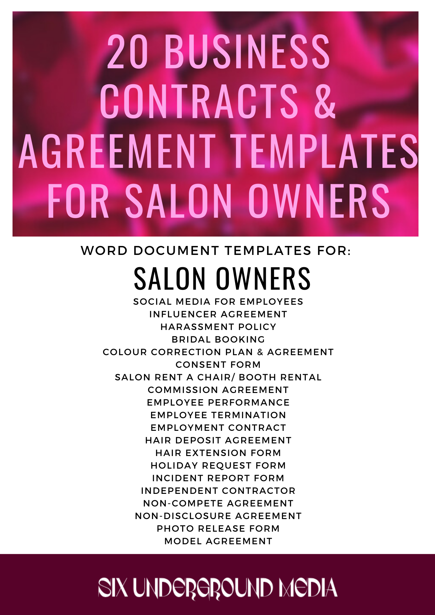 20 Business Contracts & Agreement Templates for Salon Owners