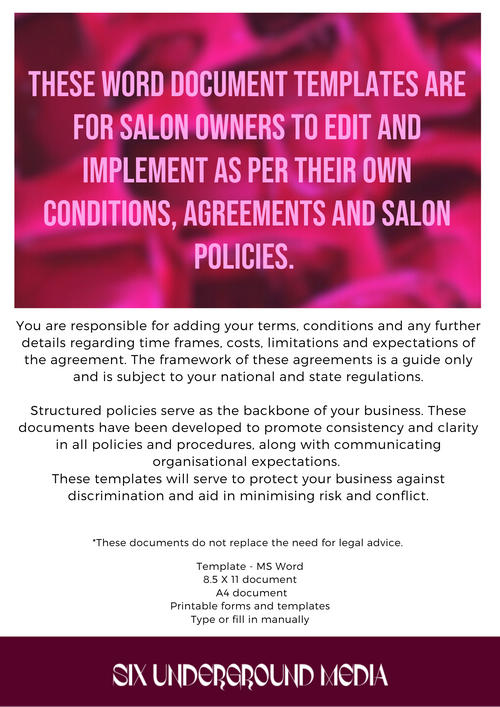 20 Business Contracts & Agreement Templates for Salon Owners