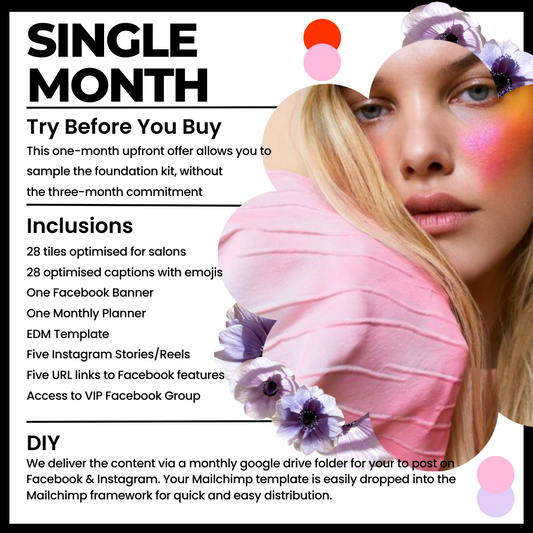 $125 | One month of social content (single use package)