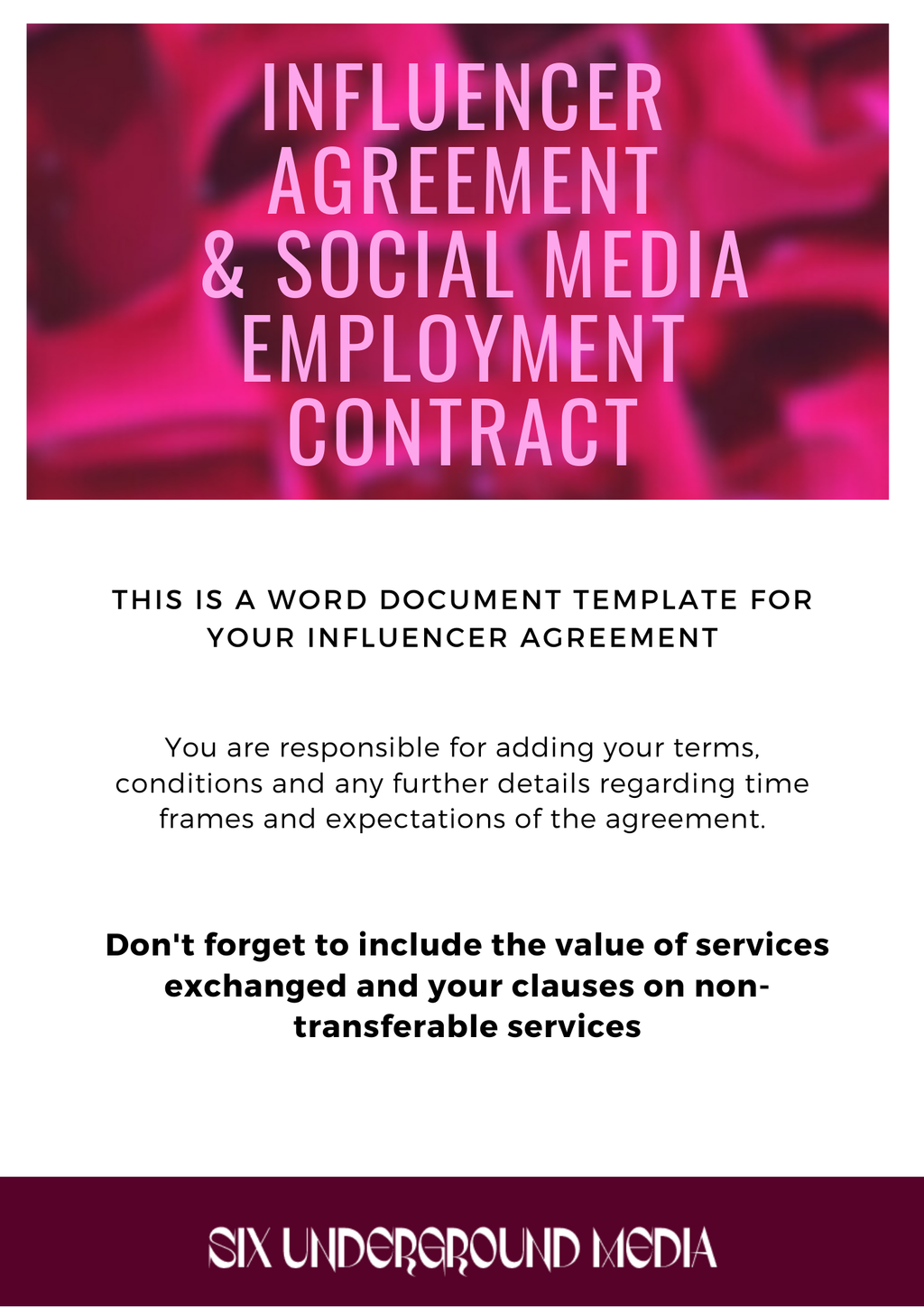 Bundle | Influencer Agreement X Social Media Employment Template