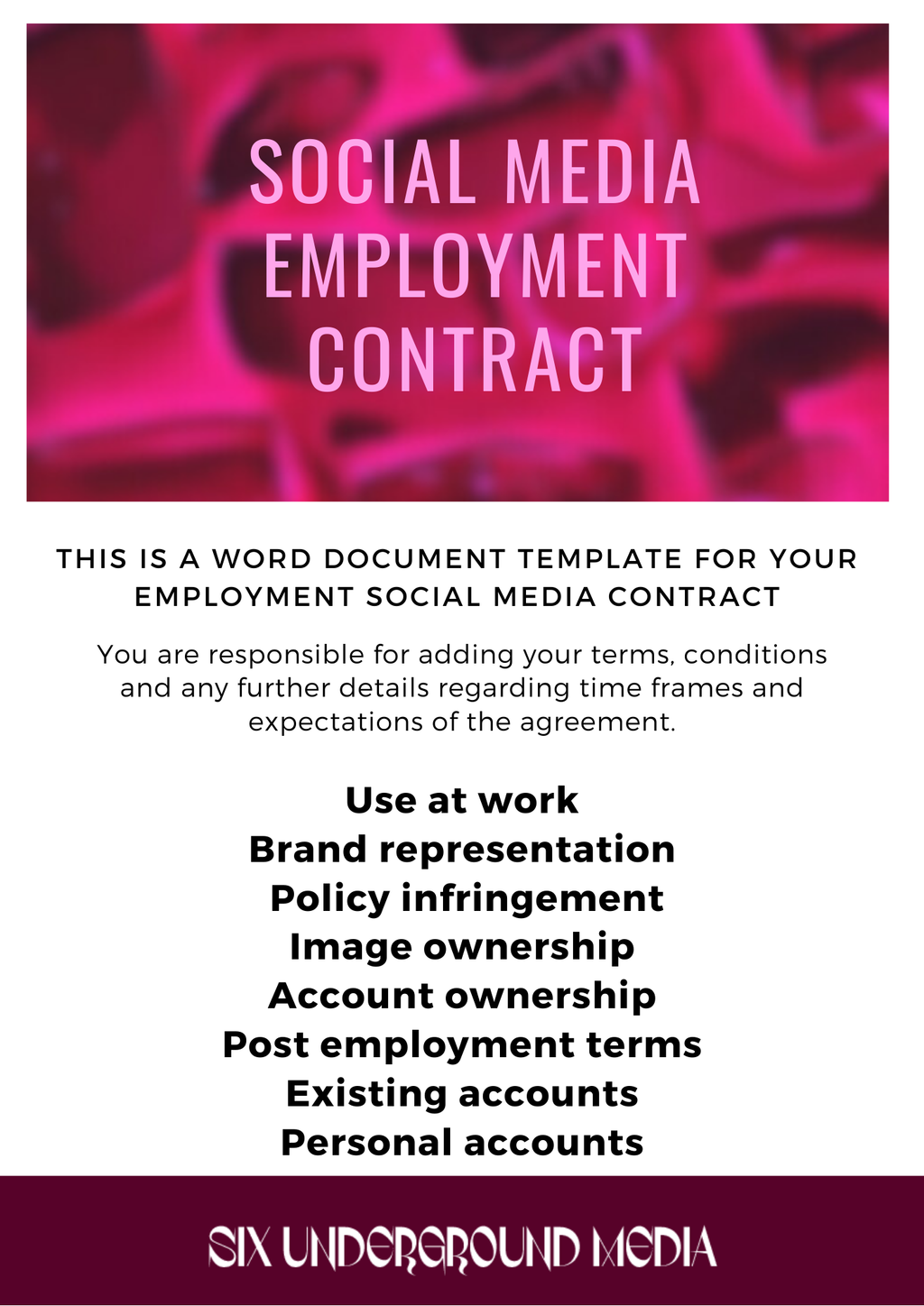 Bundle | Influencer Agreement X Social Media Employment Template