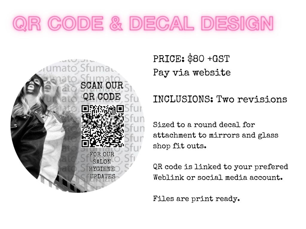 Mirror or Window decal with QR code