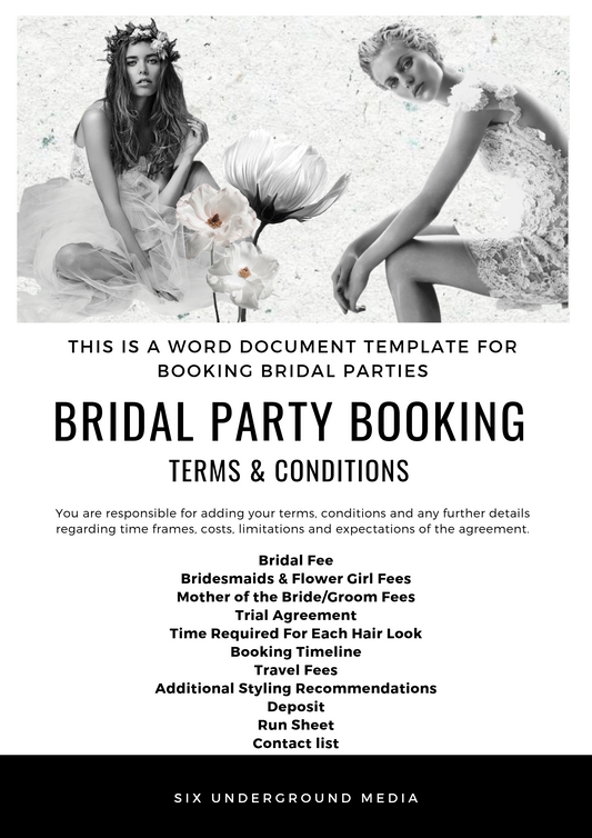 Bridal Booking Agreement - NOW AVAILABLE