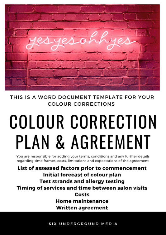 Colour Correction Plan & Agreement